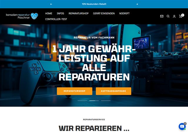 Website-Referenz: Konsolen-Reparatur